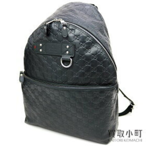 Gucci Backpack Signature Web Loops Black Guccissima Leather Daypack - Picture 1 of 1